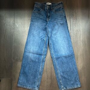 Abercrombie Kids Girls high rise wide leg jeans 7/8 long